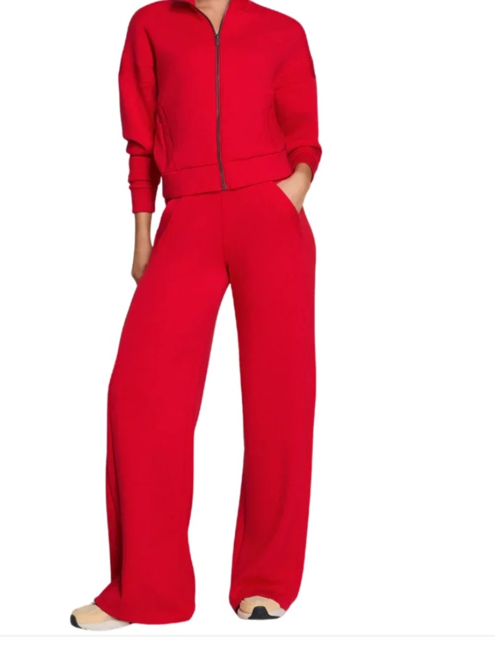 Spanx Airessentials Wide Leg Track Pant - Spanx Red